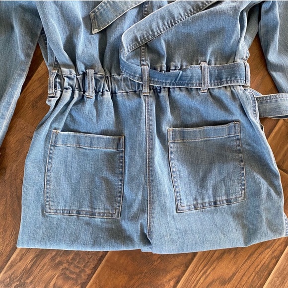 Express denim utility jumpsuit large - Picture 7 of 15